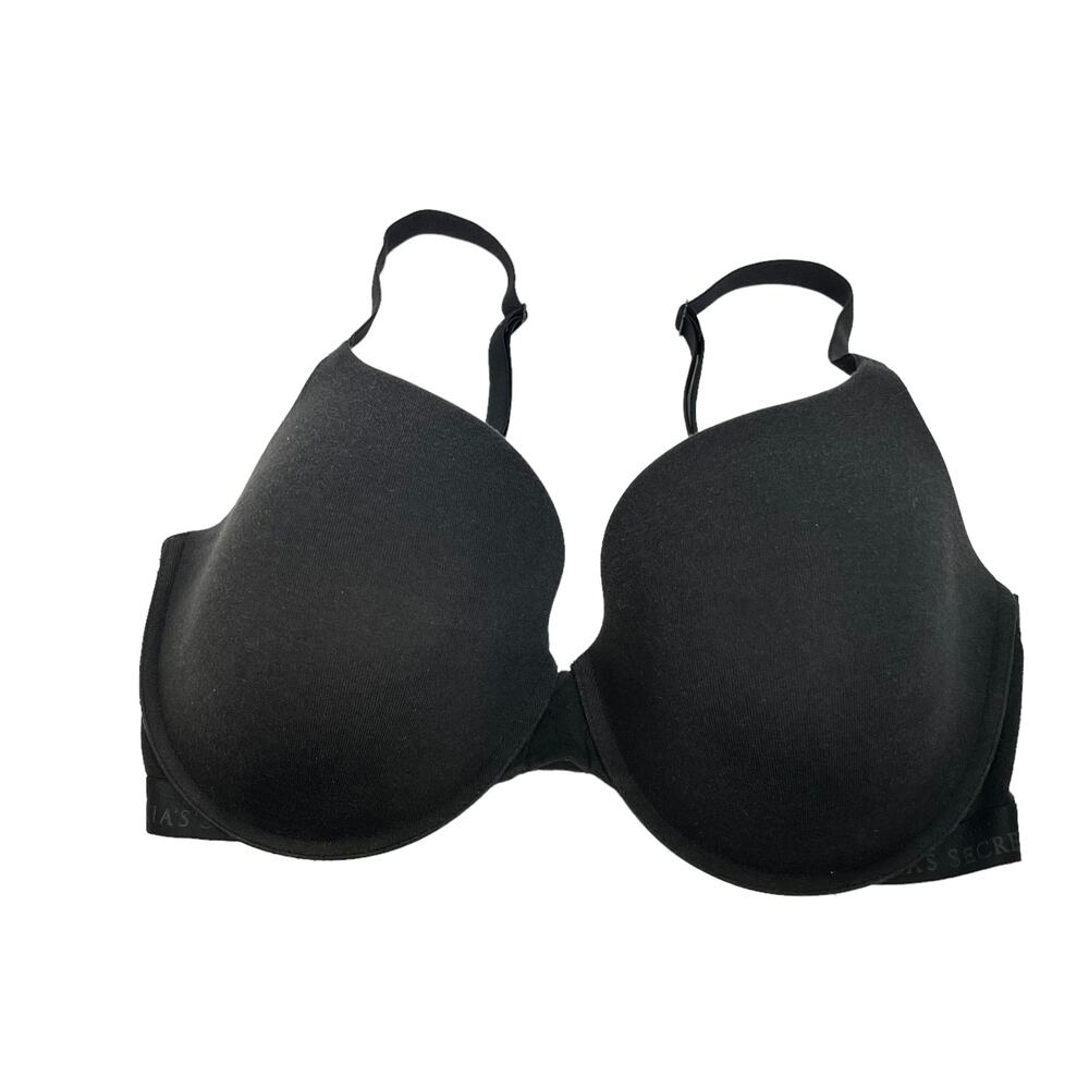 VICTORIA'S SECRET Bra Black T-Shirt Lightly Lined Demi Size 34DDD 34F